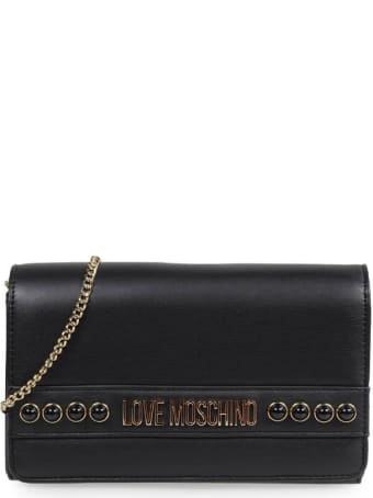 Love Moschino Black Nappa Clutch With Studs