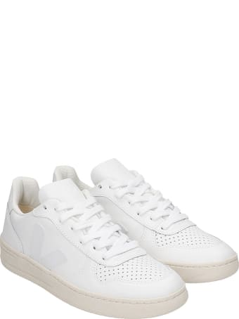 Veja V-10 Sneakers In White Leather