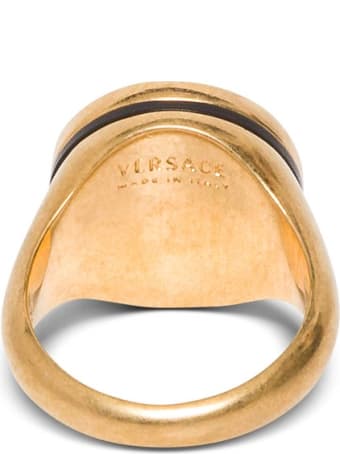 Versace Oversize Medusa Gold And Black Ring