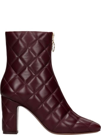 L'Autre Chose High Heels Ankle Boots In Bordeaux Leather