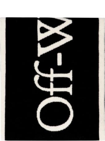 Off-White Wool Jacquard Scarf