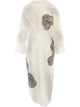 Varana Organza Silk Trench W/rabari Embroidery