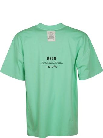 MSGM Fantastic Green Earth Print T-shirt