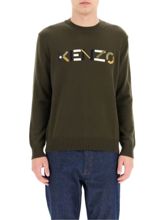 Kenzo Sweater With Multicolour Logo Embroidery