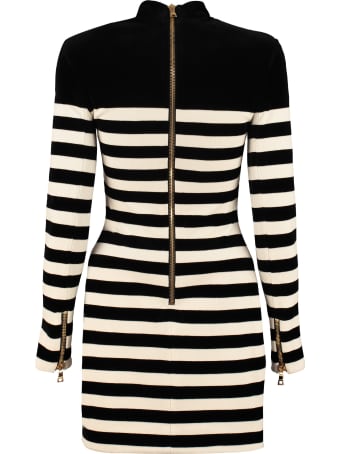 Balmain Striped Knit Dress