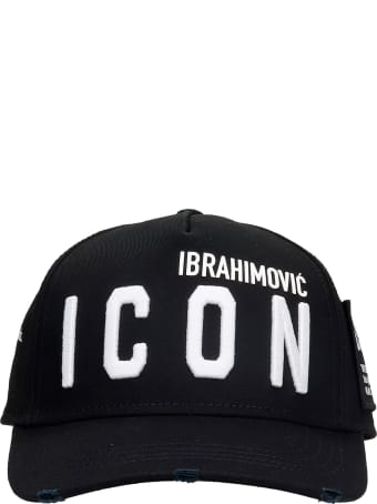 Dsquared2 D2xibra Icon Cap Hats In Black Cotton