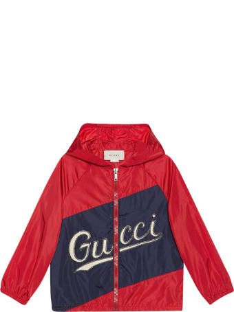 Gucci Red And Blue Jacket With Hood