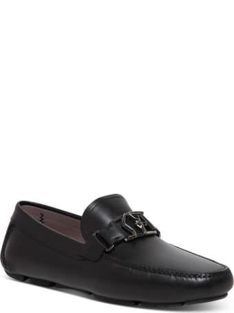 Salvatore Ferragamo Peter Driver Mocassins In Black Leather