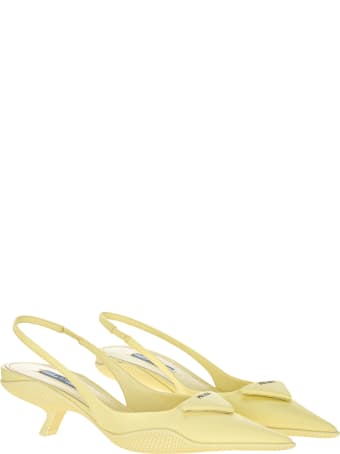 Prada Brushed Leather Slingback Pumps