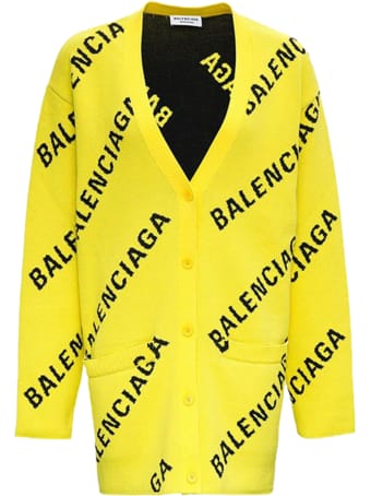 Balenciaga Logo Allover Cardigan