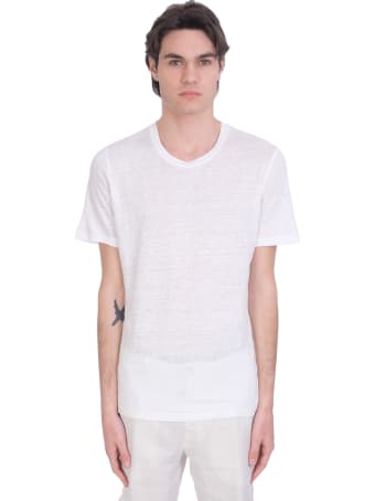 120% Lino T-shirt In White Linen