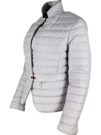 Moorer Light Jacket In Real Goose Down Slim With Concealed Pockets. Matte Color