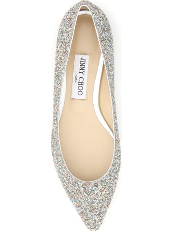 Jimmy Choo Glitter Romy Flats