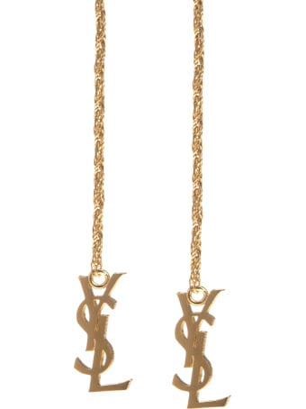 Saint Laurent Gold Opyum Monogram Earrings