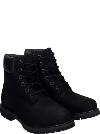 Timberland 6in Prem Combat Boots In Black Nubuck