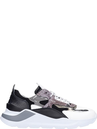 D.A.T.E. Fuga Sneakers In Black Leather And Fabric
