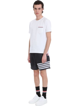 Thom Browne Shorts In Blue Nylon