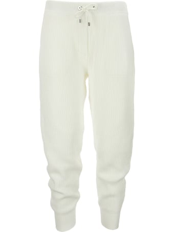 Brunello Cucinelli English Rib Cotton Knit Trousers With "shiny Tab Pocket"