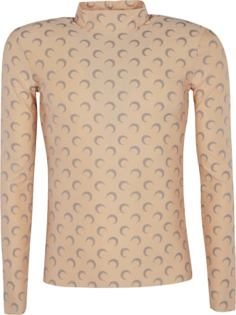 Marine Serre Turtleneck Crescent Print Top