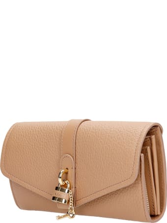Chloé Aby Wallet In Beige Leather