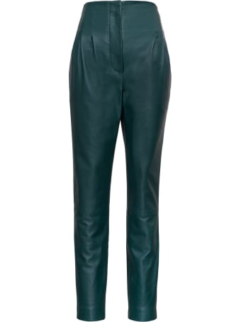 Alberta Ferretti High Waisted Leather Pants
