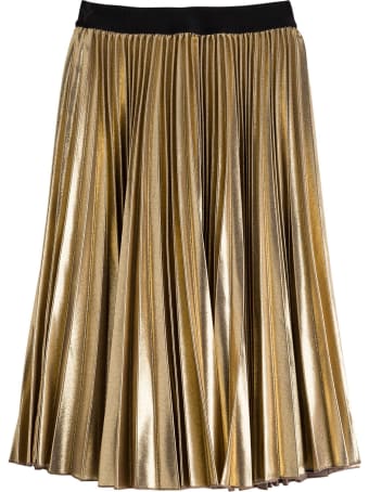 Givenchy Pleated Skirt In Gold Lamé