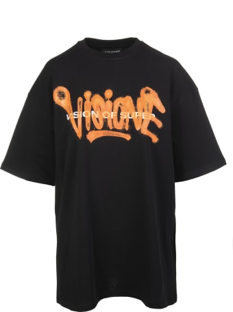 Vision of Super Black And Orange "visione" Man T-shirt