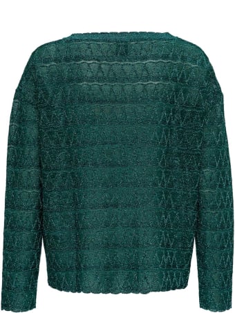 M Missoni Lurex Knit Blouse With Chevron Pattern