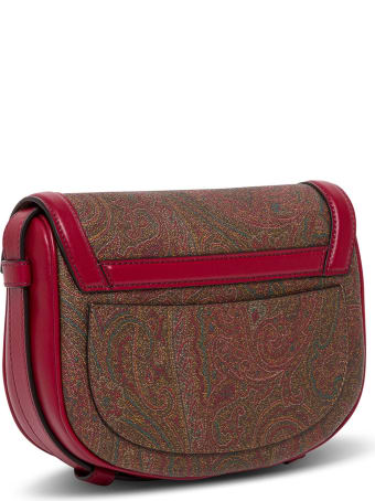 Etro Pegaso Crossbody Bag In Red Leather
