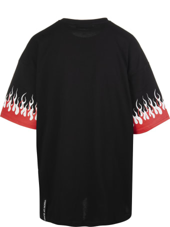 Vision of Super Black "double Flames" Man T-shirt