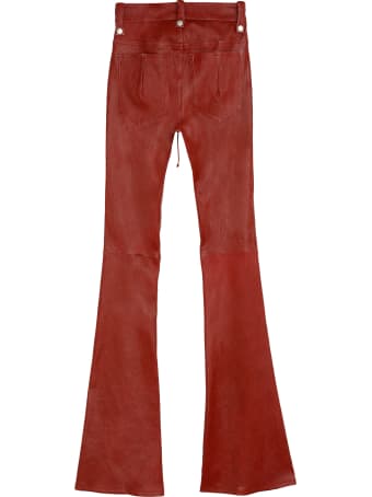Ben Taverniti Unravel Project Vintage Leather Flared Trousers