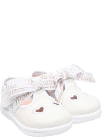 Monnalisa Glitter White Ballet Flats