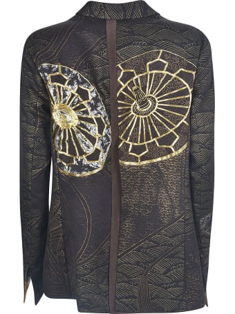Ibrigu All-over Print Double-breasted Blazer