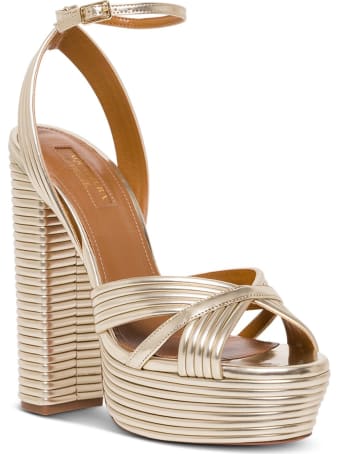 Aquazzura Sundance Palteau Sandals In Gold