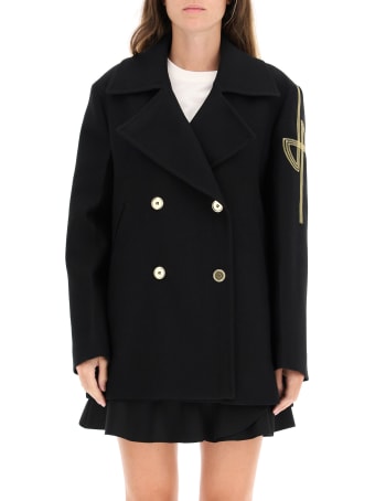 Patou Peacoat With Embroidered Logo