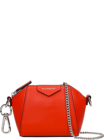 Givenchy Antigona Baby Shoulder Bag In Red Leather