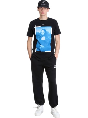 Off-White Blu Monalisa T-shirt In Black Cotton