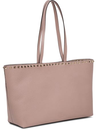 Valentino Garavani Leather Rockstud Shopping Handbag