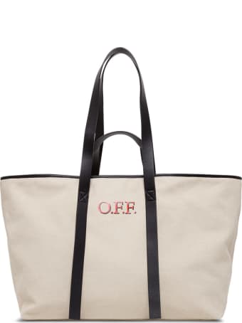 Off-White Tote Commercial Shopper In Canvas
