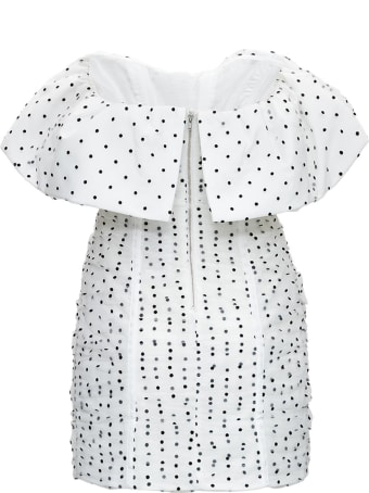 self-portrait Dot Mesh Frill Mini Dress