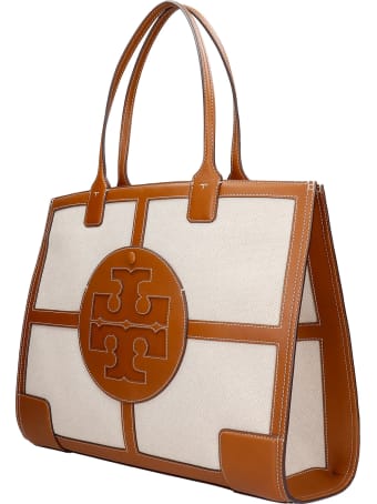 Tory Burch Tote In Beige Canvas