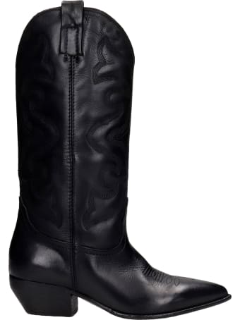 Elena Iachi Texan Boots In Black Leather