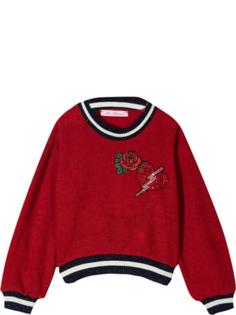 Miss Blumarine Short Red Sweatshirt
