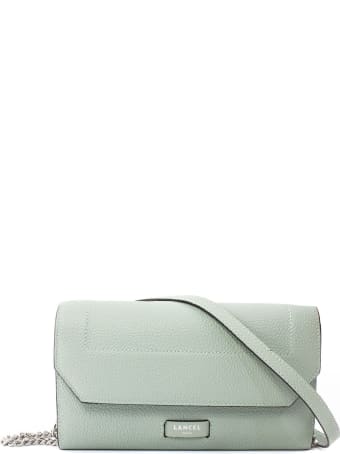 Lancel Green Leather Chain Wallet