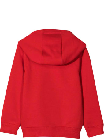 Givenchy Red Teen Sweatshirt With White Logo And Hood