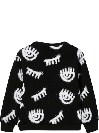 Chiara Ferragni Black Sweatshirt With