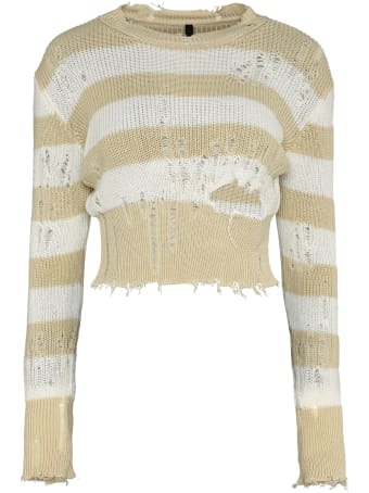 Ben Taverniti Unravel Project Striped Distressed Sweater
