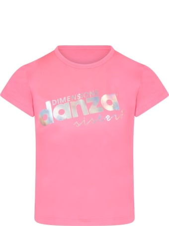 Dimensione Danza Neon Fuchsia T-shirt With Logo For Girl
