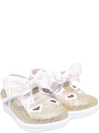 Monnalisa Glitter Platinum Ballet Flats