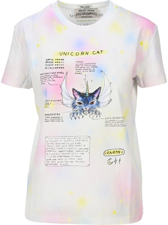 Miu Miu Unicorn Cat Print T-shirt